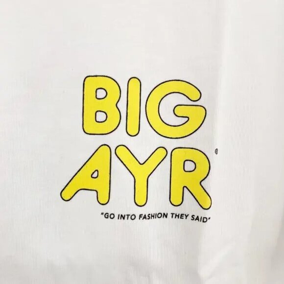 NWT AYR The Big AYR Mens White Graphic Tee Dirt Bike Cotton - Picture 3 of 9